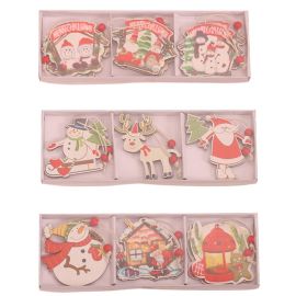 cute cartoon wooden pendants christmas hanging ornaments