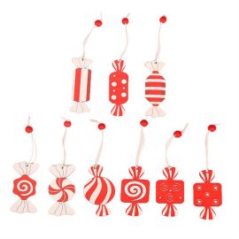 candy wooden pendants christmas tree hanging ornaments