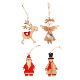 classic xmas wooden pendants christmas tree hanging ornament