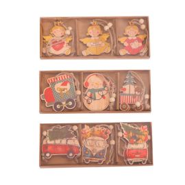 angel bear van wooden pendants christmas hanging ornaments