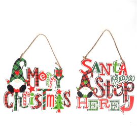 forest santa wooden pendants christmas hanging ornaments