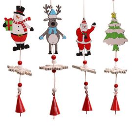 xmas wind chime pendants christmas wooden hanging decoration