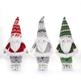 16" lighted knitted dress up gnomes tomte ornament christmas decoration