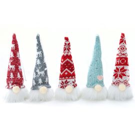 knitted xmas gnome pendant lighted christmas decoration