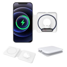 2 in 1 foldable magnetic magsafe wireless charger