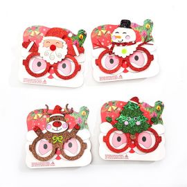 christmas glasses frame glittered creative xmas decoration