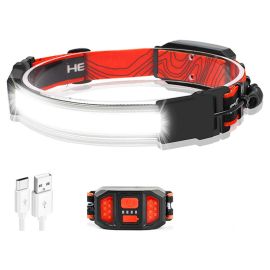 COB headlamp rechargeable LED head flashlight
