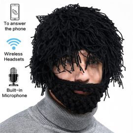 bluetooth music knitted hat wireless headset yarn wig bread