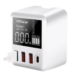 40W LCD Display Fast Charging Type C PD USB Charger 4ports For iPhone Samsung