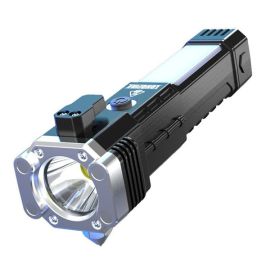 Multifunctional Flashlight Safety Hammer Strong Magnet Side Light Work Torch