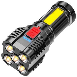 5 Heads Led portable flashlight side COB torch