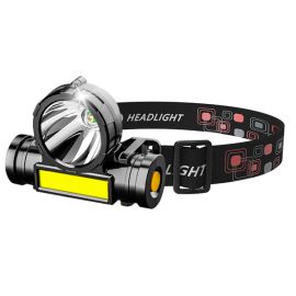 super bright headlight cob rechargeable head mounted flashlight