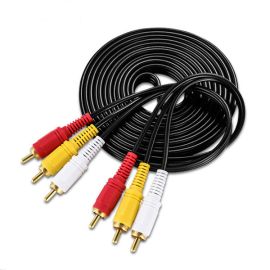 3 RCA male to 3 RCA male audio video cables