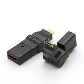Gold Plated 360 ° rotation HDMI adapter male to female