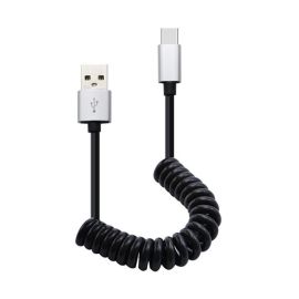 18CM Spring Coiled Retractable USB To Type-C Data Charging Cable