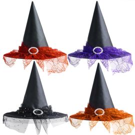 halloween vintage witch hats lace veils