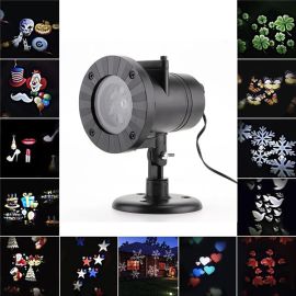 12 patterns outdoor christmas laser snowflake projector