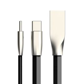 1M Zinc Alloy Flat USB Data Sync Charging Cable Type-C