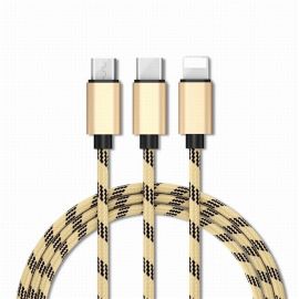 3 in 1 data sync Charging Cable Micro usb iPhone 8 pin Type-C