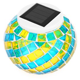 LED solar powered frosting glass ball light color changing decorative lamp