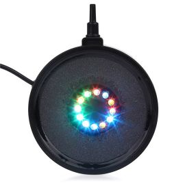 1W 12 LEDs air stone disk bubble light color changing flame lamp