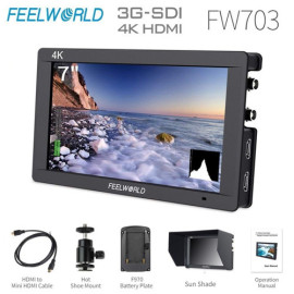 Feelworld FW703 3G SDI 4K HDMI Camera Field Monitor for Canon Sony Nikon