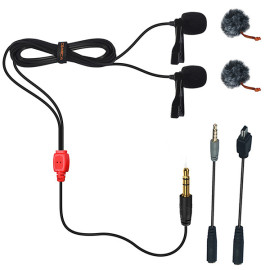 Comica CVM-D02 dual-head lavalier clip-on mini omnidirectional microphone