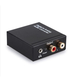 protable 3.5mm jack coaxial optical fiber digital to analog audio aux Rca L / R converter 