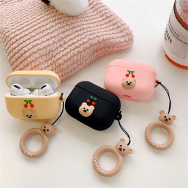 cherry bear soft tpu earphone case for airpods pro 3 2 1