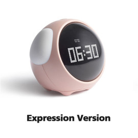 cute expression voice control chargeable digital alarm clock 