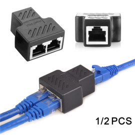 1 to 2 ways rj45 ethernet lan network splitter connector adapters