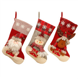 18inch 3D classic christmas stockings xmas tree fireplace decoration
