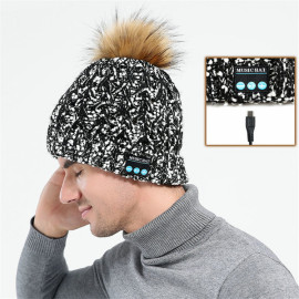 bluetooth music knitted beanie wireless headset hat