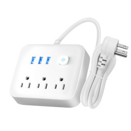 6 in 1 usb power strip 3 ac outlets & 3 usb ports 