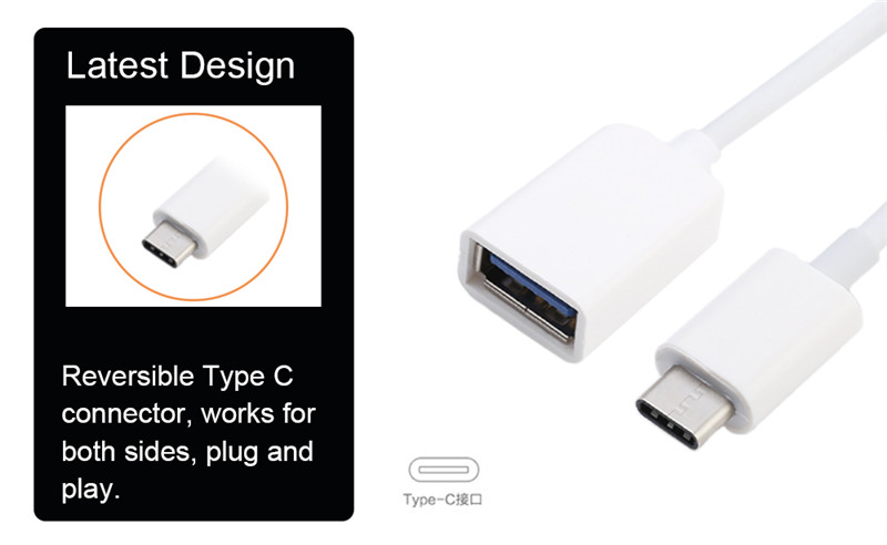  Type C USB-C Male to USB 3.0 USB-A Female OTG Data Cable