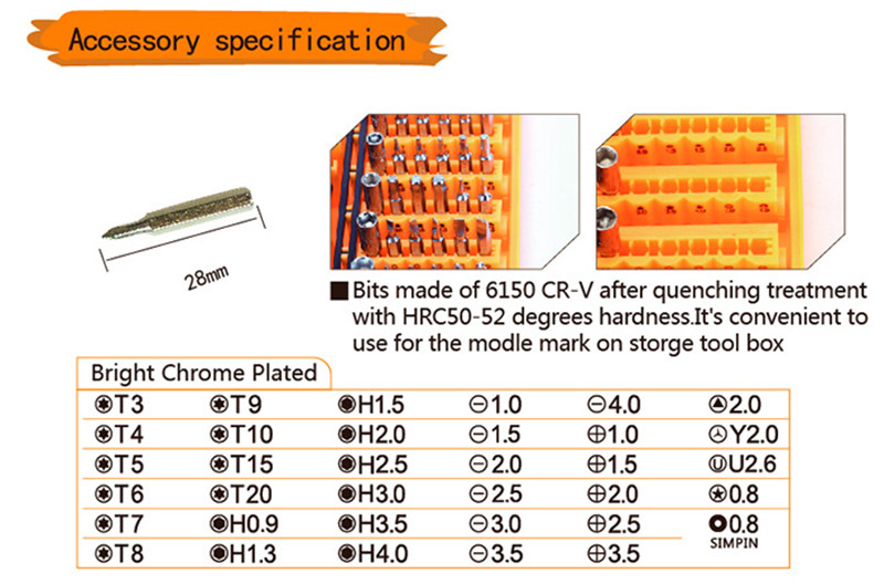 JAKEMY JM-8150 Screwdriver Tools Set - 52 in 1