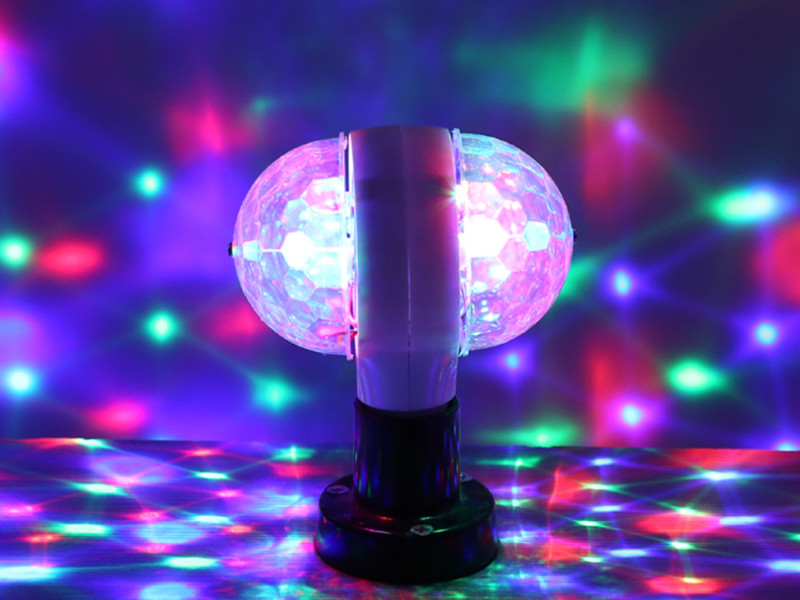 E27 3W colorful auto rotating RGB LED crystal stage light