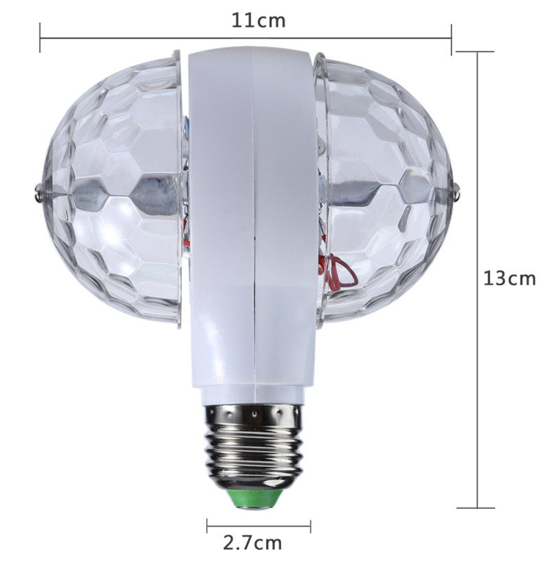 E27 3W colorful auto rotating RGB LED crystal stage light