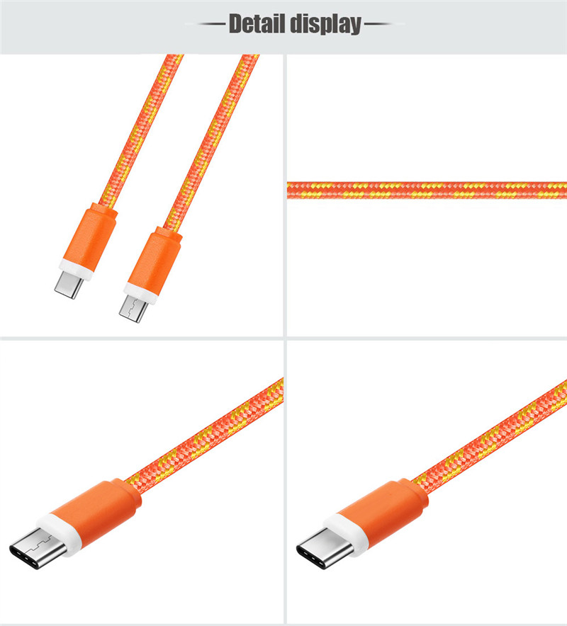 3M Type C to Type C Nylon Braided Type-C Charge Data Transfer Cable 3M Type C to Type C Nylon Braided Type-C Charge Data Transfer Cable