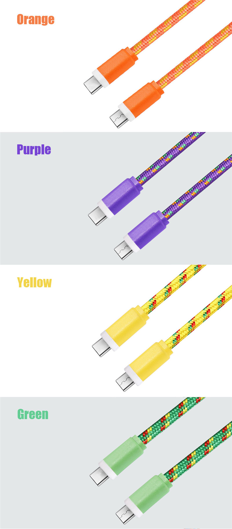 3M Type C to Type C Nylon Braided Type-C Charge Data Transfer Cable