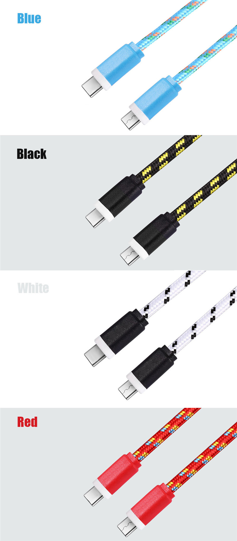 3M Type C to Type C Nylon Braided Type-C Charge Data Transfer Cable