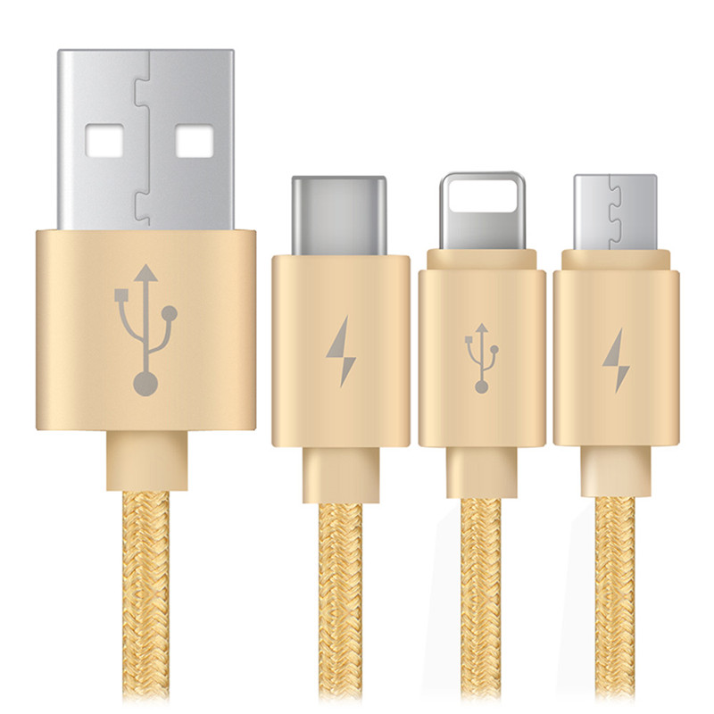 Baseus 3 in 1 Charge Cable 1.2M Type-C Data Transfer Nylon Braided Line Baseus 3 in 1 Charge Cable 1.2M Type-C Data Transfer Nylon Braided Line