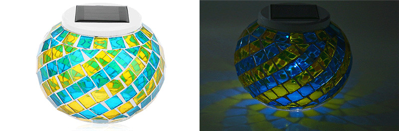 LED solar powered frosting glass ball light color changing decorative lamp