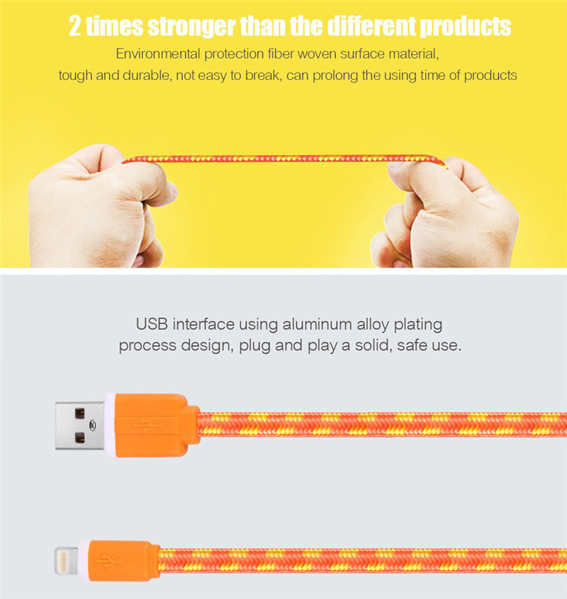 2M Nylon Braided 8 Pin Transfer Data Sync Charging Cable iPhone 6 / 6s 2M Nylon Braided 8 Pin Transfer Data Sync Charging Cable iPhone 6 / 6s