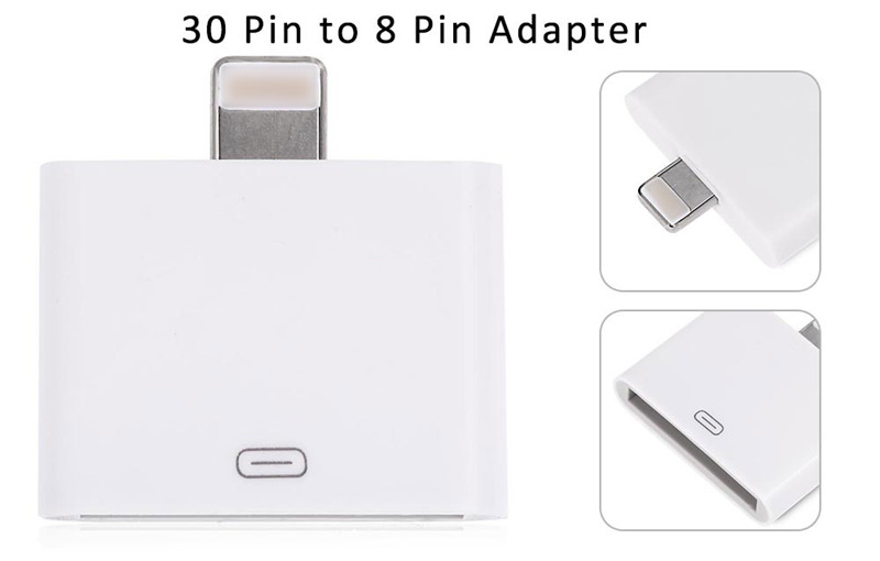 30 Pin to 8 Pin USB Data Dock Connector Converter