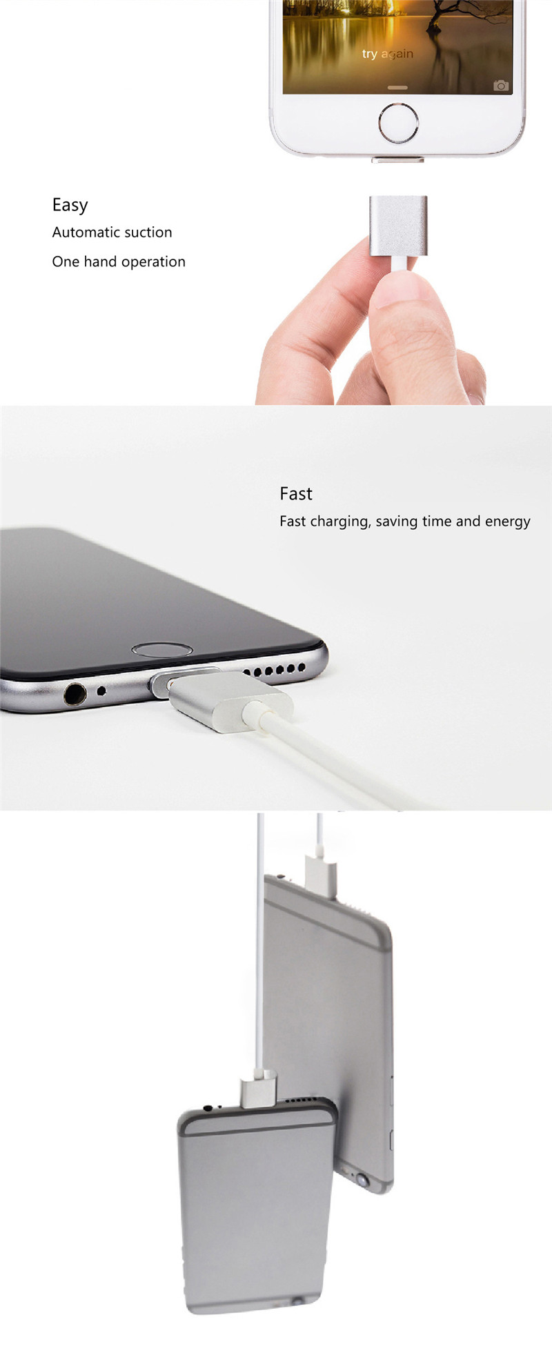 Moizen USB Data Cable Magnetic Charger Adapter 1.2M iPhone iPad Moizen USB Data Cable Magnetic Charger Adapter 1.2M iPhone iPad