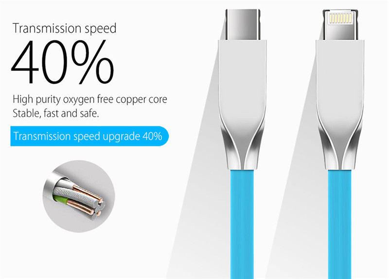 POFAN Zinc Alloy 8 Pin Micro USB Data Transfer Charging Cable iPhone 1.2m POFAN Zinc Alloy 8 Pin Micro USB Data Transfer Charging Cable iPhone 1.2m