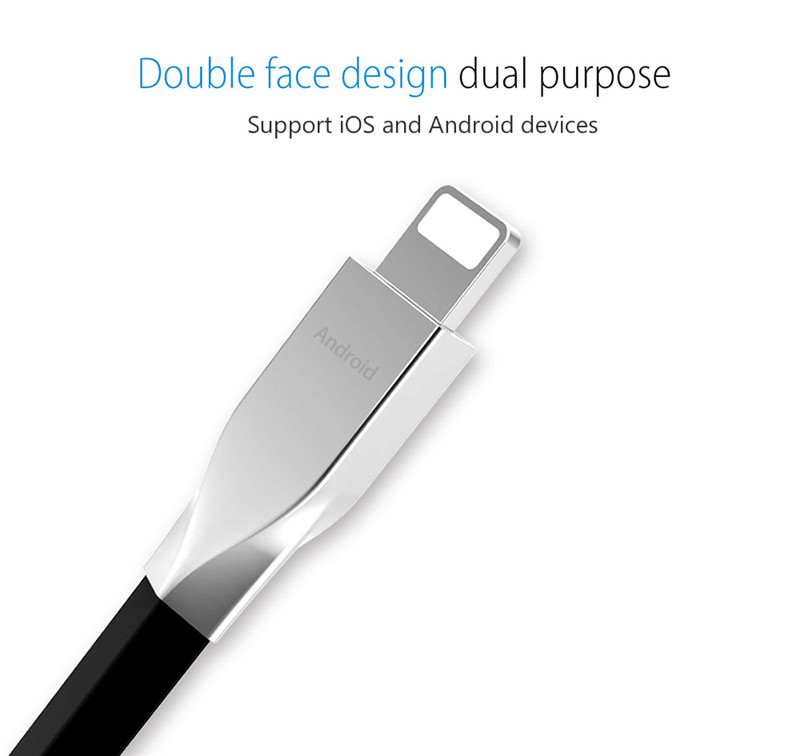 POFAN Zinc Alloy 8 Pin Micro USB Data Transfer Charging Cable iPhone 1.2m POFAN Zinc Alloy 8 Pin Micro USB Data Transfer Charging Cable iPhone 1.2m
