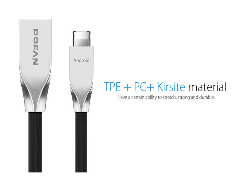 POFAN Zinc Alloy 8 Pin Micro USB Data Transfer Charging Cable iPhone 1.2m POFAN Zinc Alloy 8 Pin Micro USB Data Transfer Charging Cable iPhone 1.2m