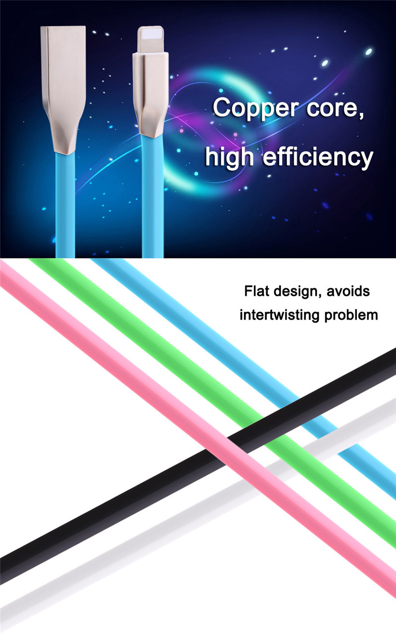 8 Pin Aluminum Alloy Copper Core Charge Data Transfer Cable iPhone 0.9M